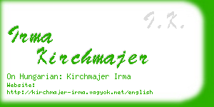 irma kirchmajer business card